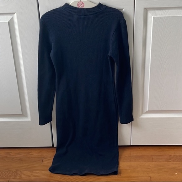 Lulu’s I Mist You Navy Blue Bodycon Rib Knit Sweater Dress - Picture 3 of 4